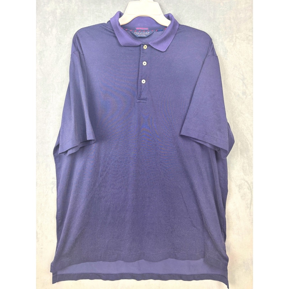 Polo Golf Ralph Lauren Performance Navy Blue Pima Cotton Polo Shirt Mens XL